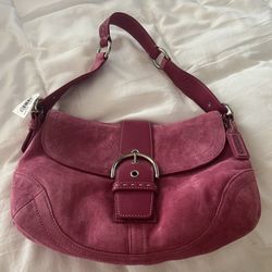 Genuine Coach Pink Suede Purse