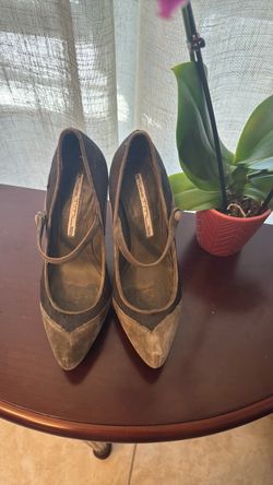 Studio TMLS Brown Suede Mary Jane Heels