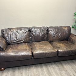 Ashley Furniture Rustic Leather Couch Set
