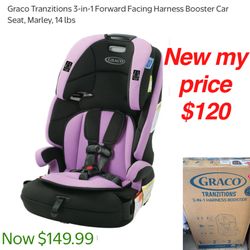 New in box Graco 3&1  forward facing harness booster seat $120 firm cash only pick.Up east Palmdale off 47th