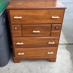 Brown Wood  4-Drawer Dresser $60