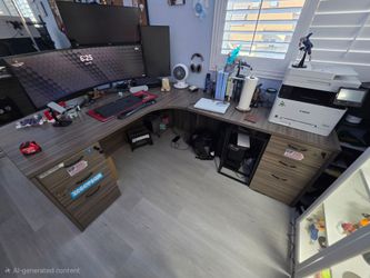 Executive L Shape 71 x 96 desk with 2 drawers.