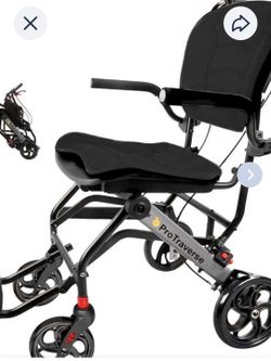 Lightweight Foldable Transport Wheelchair Black 300 lb Capacity