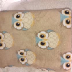 Fleece Owl Decor Throw Blanket. Big Enough To Cover Double Size Bed.  
