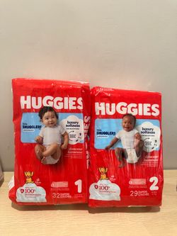 Huggies Little Snugglers Diapers Size 1 diapers & 2 diapers