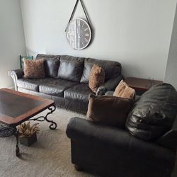 2 Piece Faux Leather Couch 