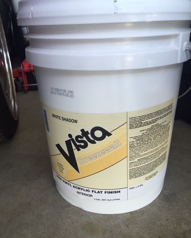 New 5 gallon of vista paint flat