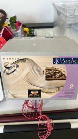 Anchor Hocking Monaco 2-Piece Glass Cake Dome Set