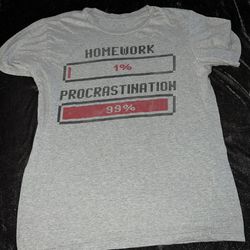 Kids boys youth gray homework T shirt 10/12 