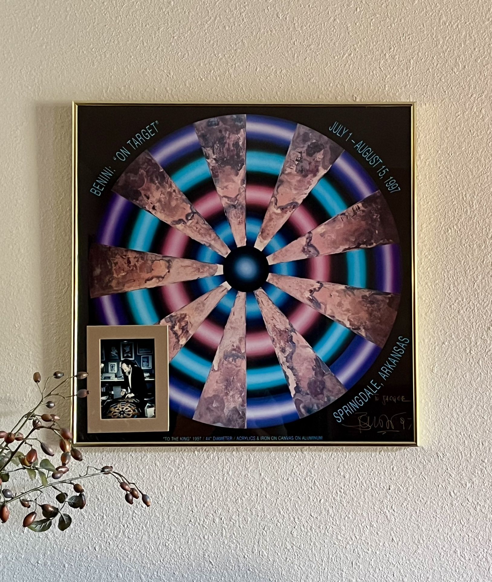 Hand Signed Benini: "On Target" Framed 1997 Exhibition Poster