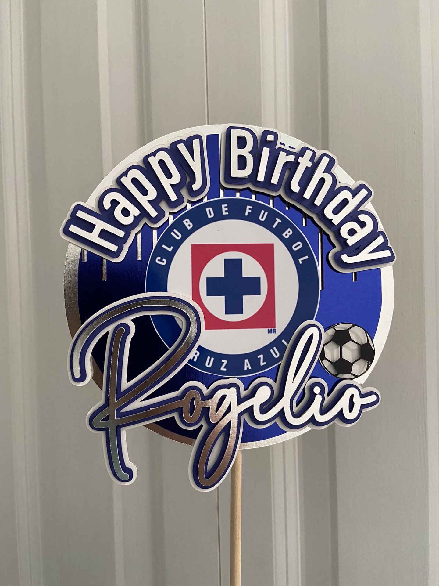 Cruz Azul Cake Topper , Soccer Cake Topper
