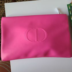 CHANEL RED Cosmetics Makeup Bag Clutch