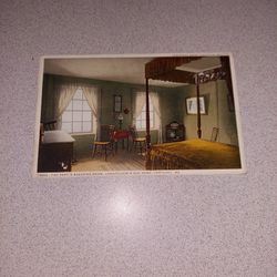 VINTAGE EARLY 1900'S THE POET'S SLEEPING ROOM, LONGFELLOW'S OLD HOME, PORTLAND, ME UNUSED POSTCARD 
