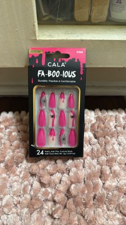Pink Medium Halloween Nails