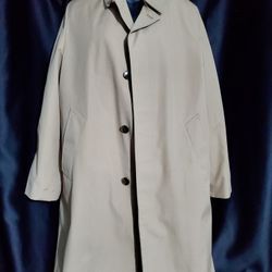 John Weitz Vintage Aberdeen Men's 38R Warm Trench Coat Tan Beige Zip Out Lining


