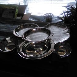 Silver Assorted Trays And Bowls