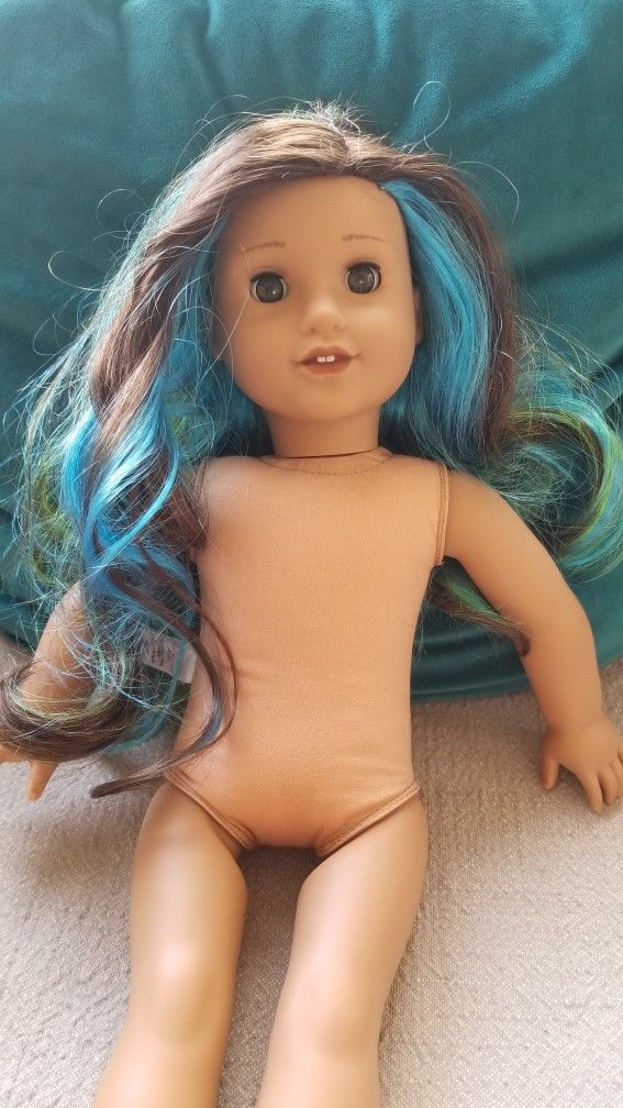 American Girl Doll Green Blue Brown Hair Hazel Eyes 