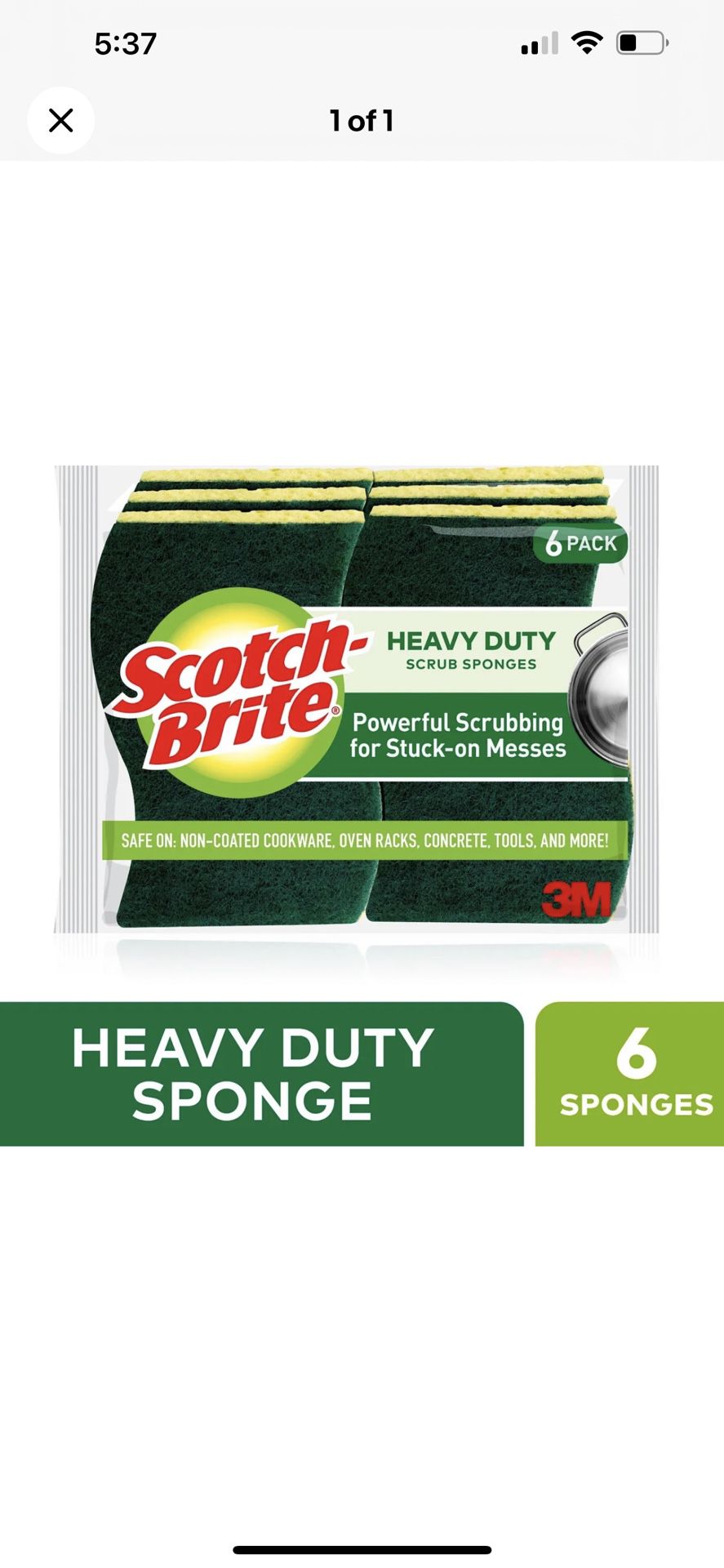 20 Pc Set - 3M Scotch-Brite Non-Scratch Scrub Sponge 6 Pack Cleaning Tubs, Cookware