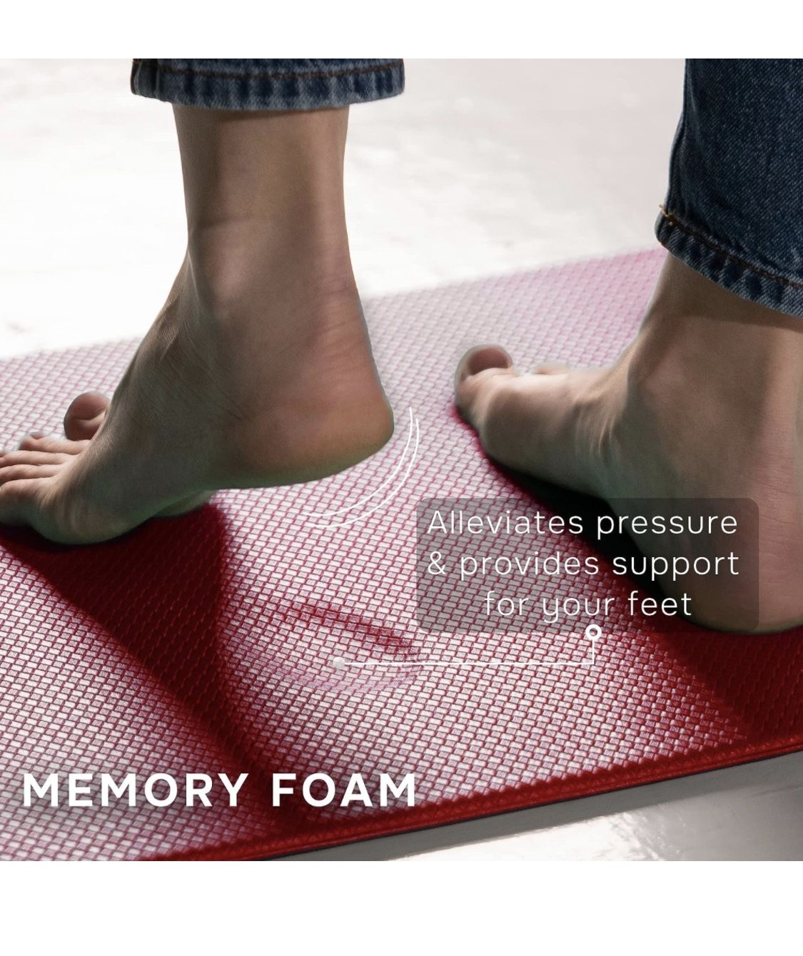 Homergy Anti Fatigue Kitchen Mats for Floor 2 PCS, Memory Foam
