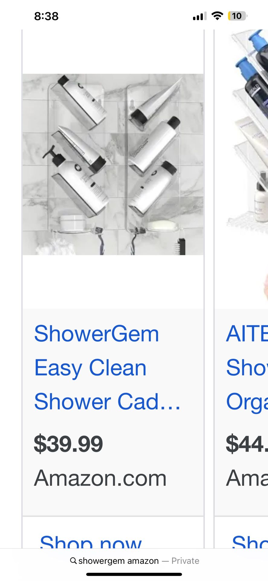 ShowerGem Easy To Use Shelf