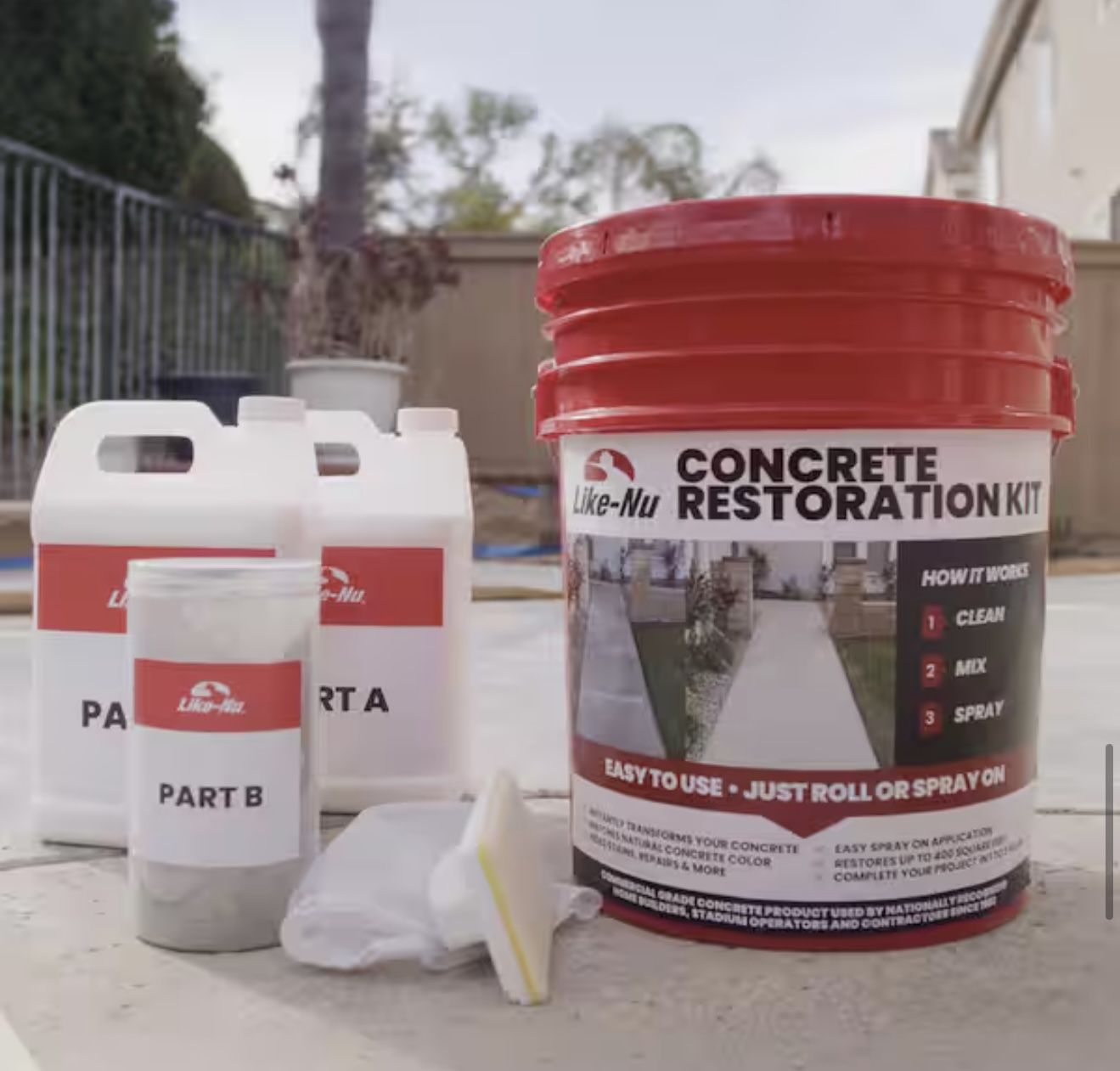 Like-Nu: Spray On Concrete Mix/Resurfacer [400 sq. ft.]