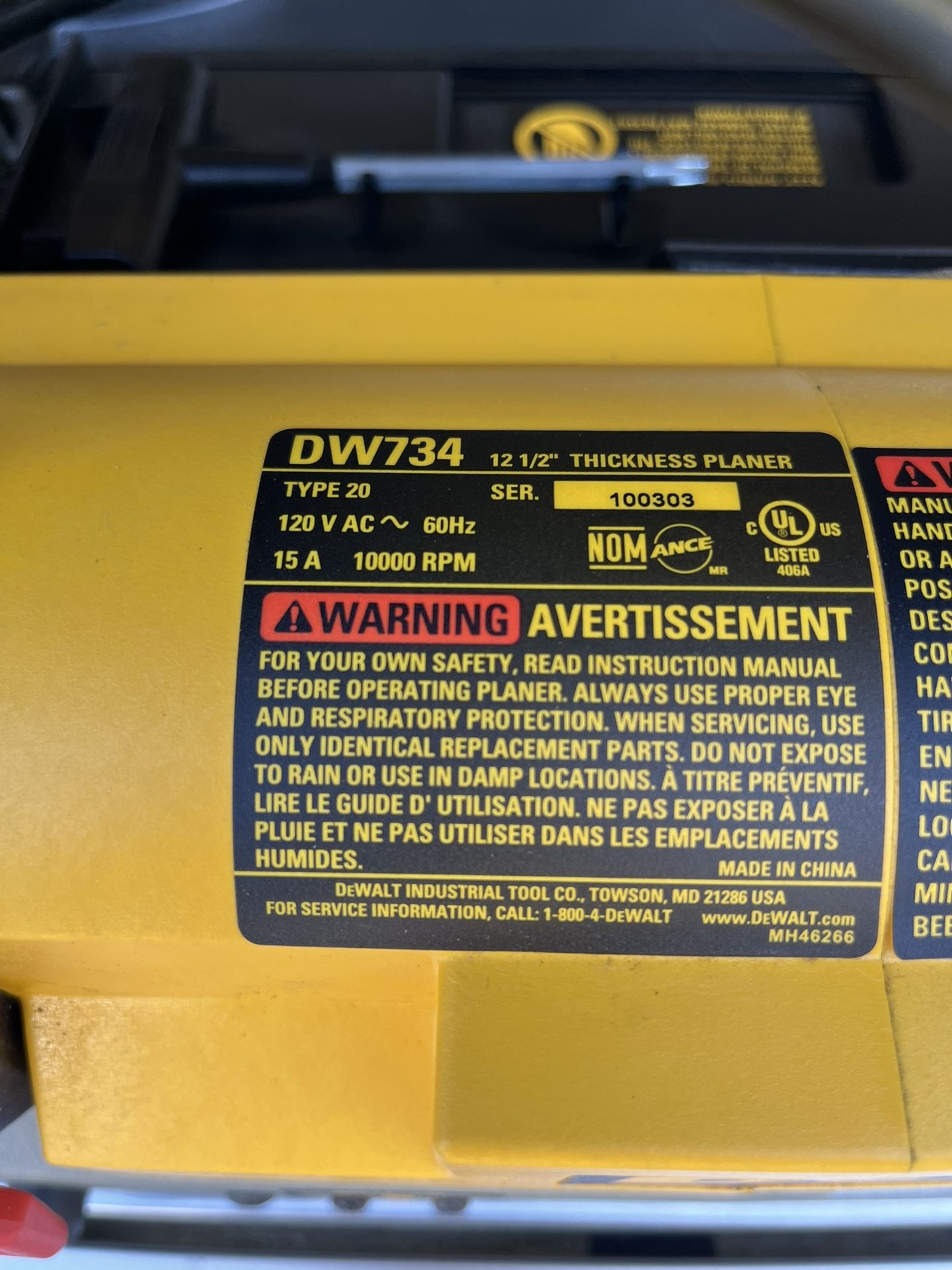 Dewalt DW734 121/2” Planer for Sale in San Clemente, CA OfferUp