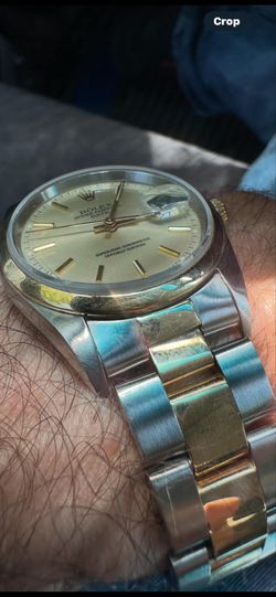 Rolex Oyster Perpetual Date 15203 34mm Two-Tone Gold & Steel Silver Dial