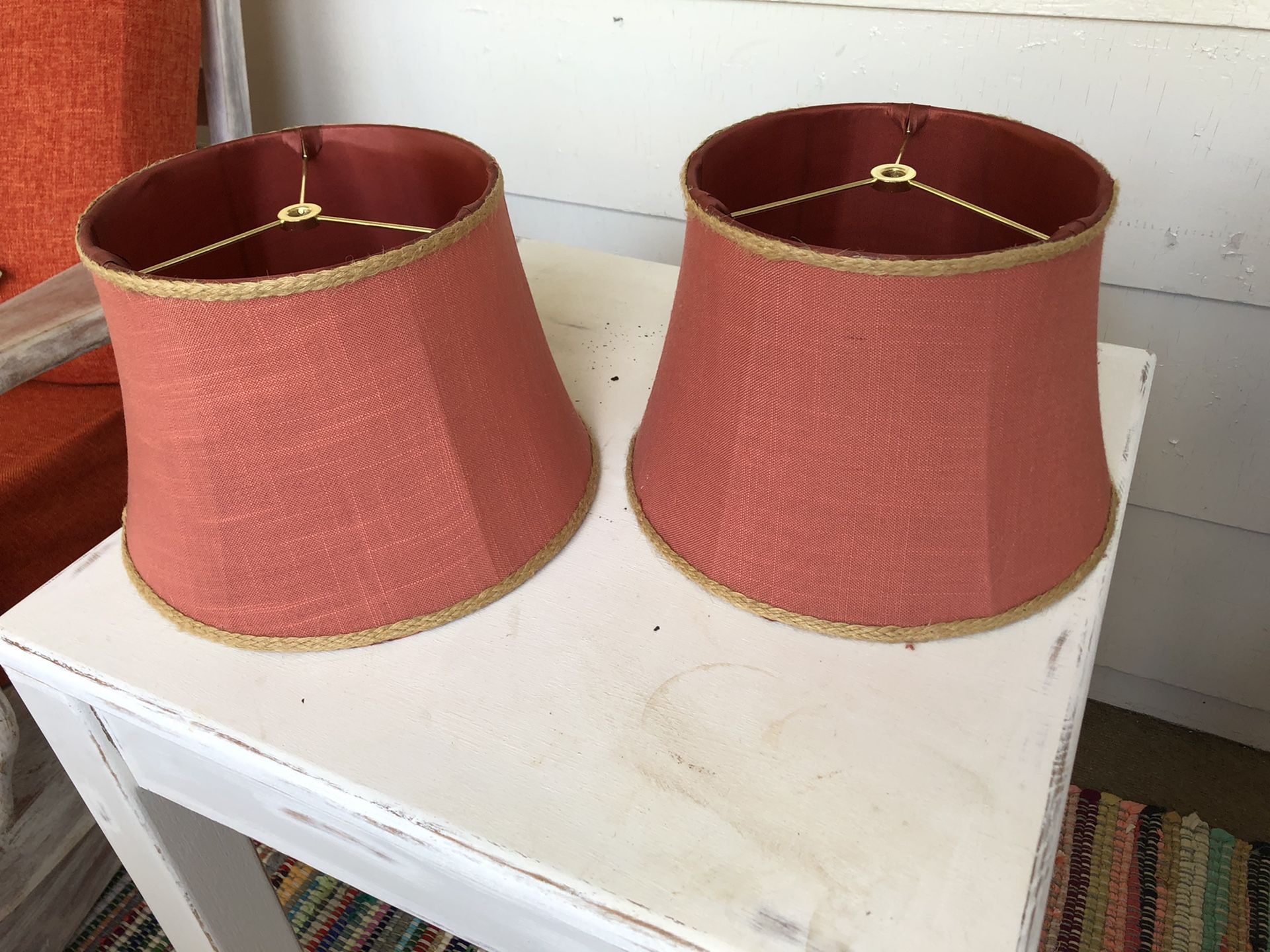 2 lamp shades - coral