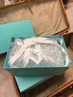 Tiffany & Co. Gift Box and Crystal Vase