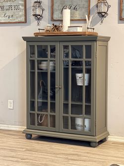 Modern Farmhouse Glass Door Display Cabinet / Hutch- delivery available