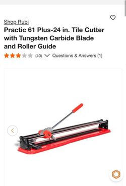 Practic 61 Plus-24 in. Tile Cutter with Tungsten Carbide Blade and Roller Guide
