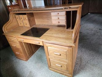 Solid Wood Roll Top Desk