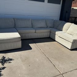 Cream Sectional Sofa Couch Lounge Chaise Sala 