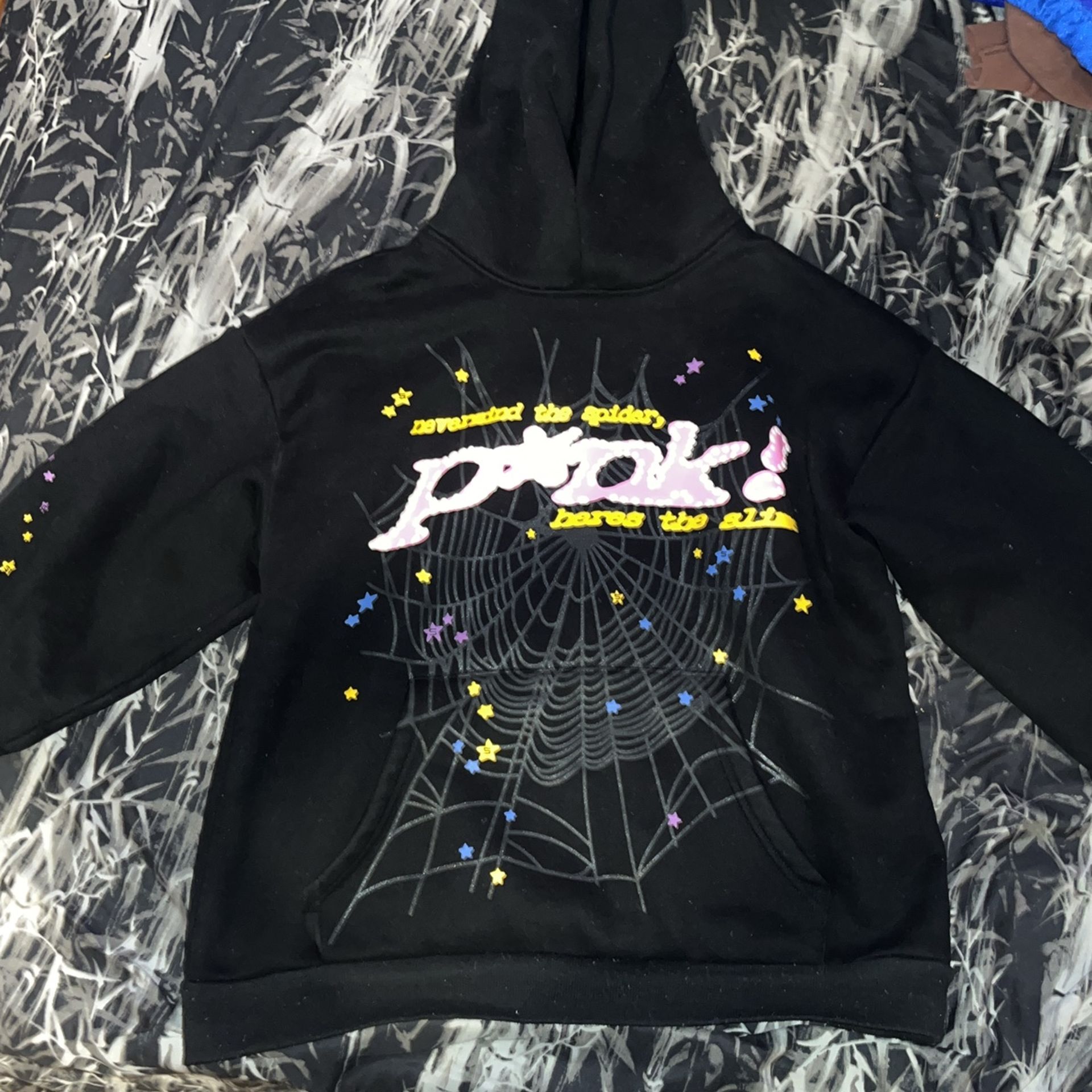 Black pink Spider Hoodie 100% Authentic