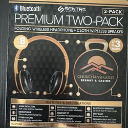 Wireless Headphones + Bluetooth Speaker Set - NEW