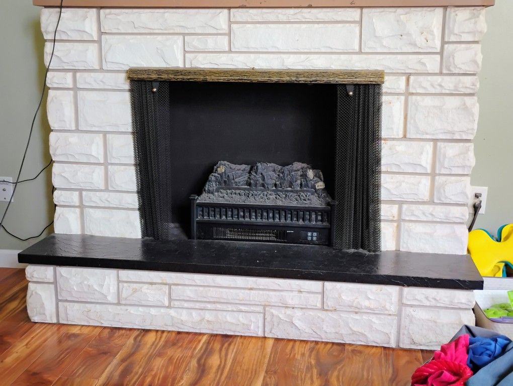 Electric Fireplace With Mantle