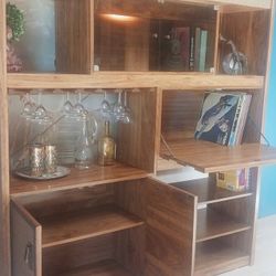Mid Century Wall Unit/ Room Divider Shelves With Smoked Glass,  Delivery Available