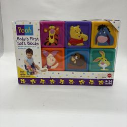 Vintage 90s Winnie The Pooh Bear Mattel Baby’s First Soft Blocks Vintage New