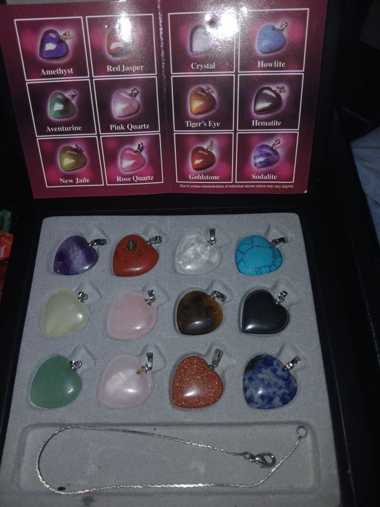 Gemstone Heart Pendants