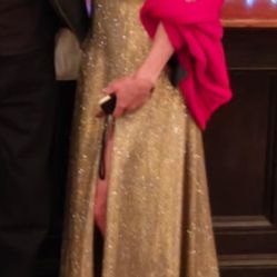 Gold Evening Gown / Prom Dress Size 2