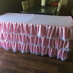 Baby pink tablecloth 6 ft for sale