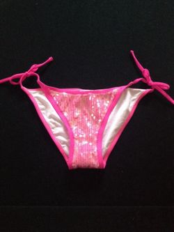 Sequin neon pink bikini bottom