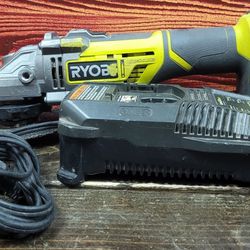 Ryobi Cordless Angle Grinder (P423) w/ Battery and Charger 