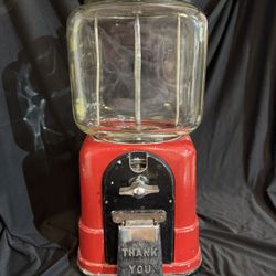 Victor Topper Deluxe 1 Cent Gumball Machine Square Glass Globe 1950s