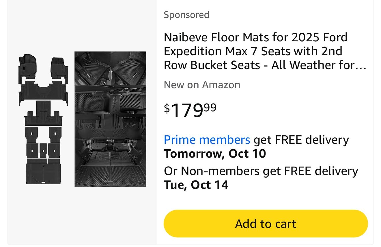 2025 Floor Mats for Ford Expedition MAX