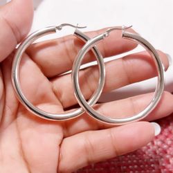 925 Silver Hoops 