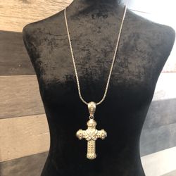 Exquisite Embellished Rhinestone Silver Finish Cross 4"x2" Large Statement Pendant only