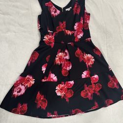 Dress Barn Black and Red Floral Dress