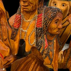 Set Of 5 Handmade Native American Wood Pieces