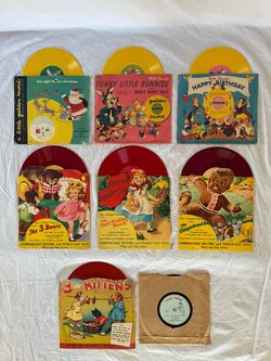 8 Vintage Children’s Vinyl 45 Records 1940s-1950s - Star-Bright, Golden, Disney